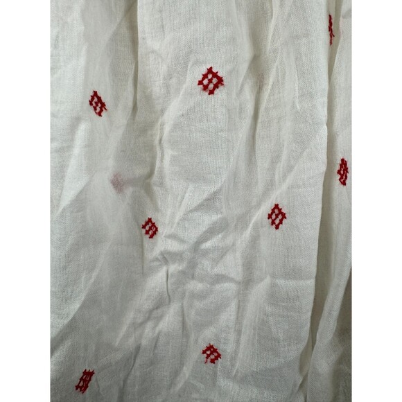 Free People Boho Top‎ Size Large Ivory Embroidered Sleeveless Cotton Tie Straps - Picture 10 of 10